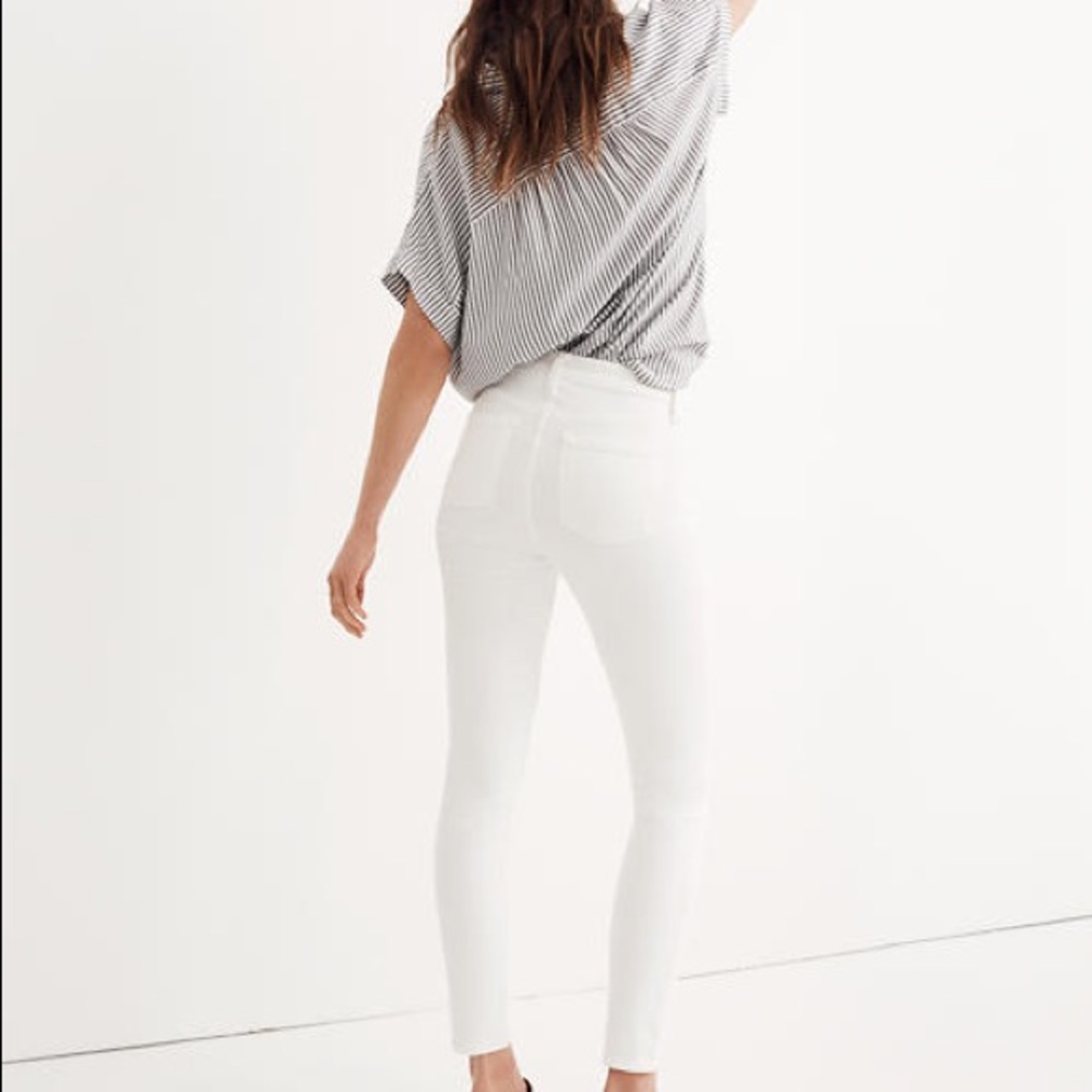 Madewell White 9” High Rise Skinny Jeans